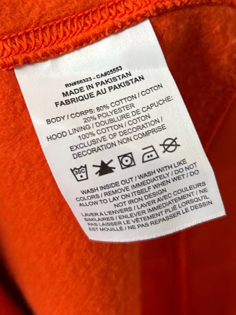 Nike Clemson Tigers Hoodie Sweatshirt Orange Large